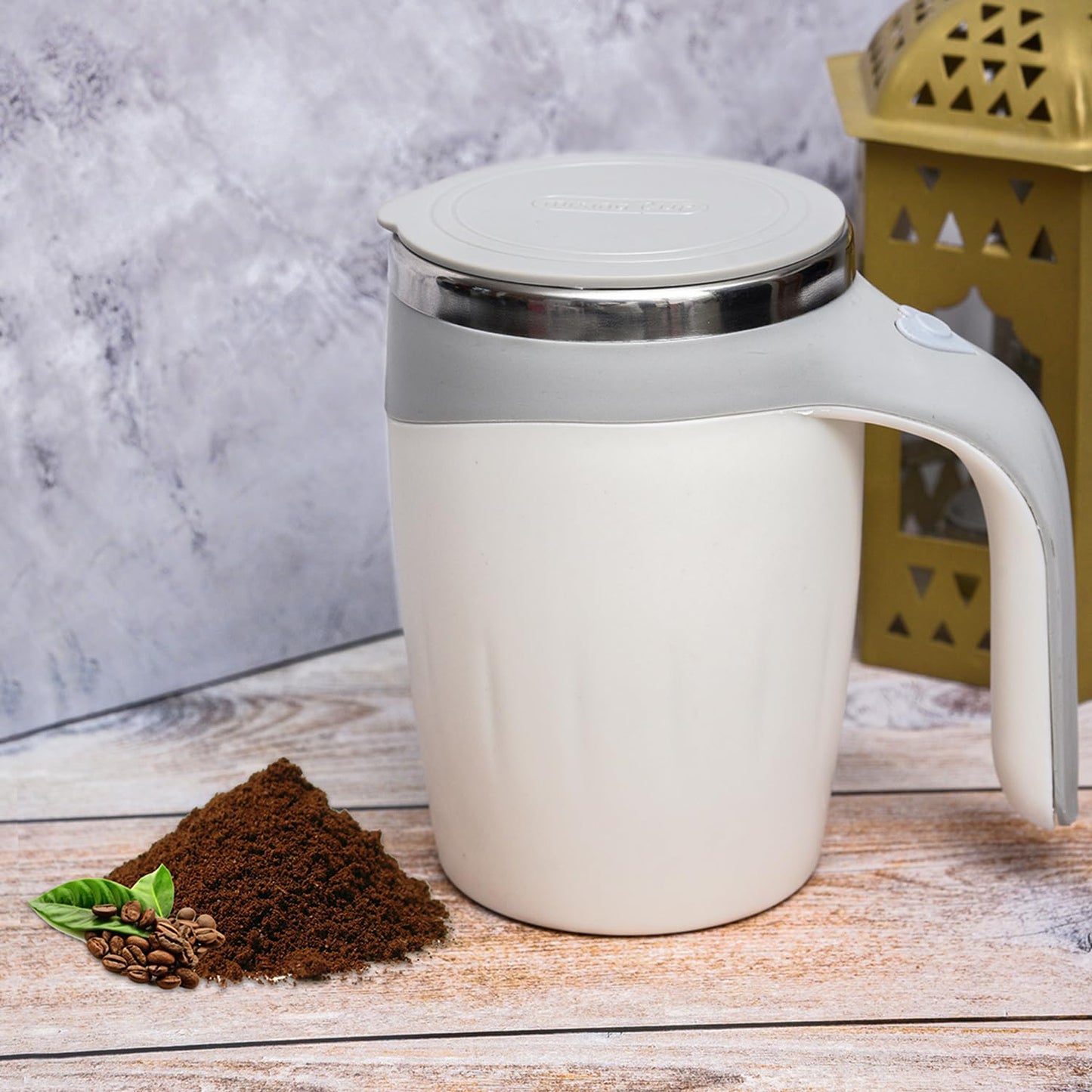 5545 Stirring Coffee Mug  Magnetic Stirring Coffee Cup  Stainless Steel Mug For Milk  Travel Mixing Cup  Self Stirring Coffee Mug Suitable For Coffee Milk Hot Chocolat  Battery Operated ( Battery Not Included )