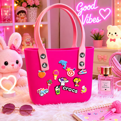 Stylish Crocs Style Tote Bag Trendy Casual Handbag For Women Girls (1 Pc)