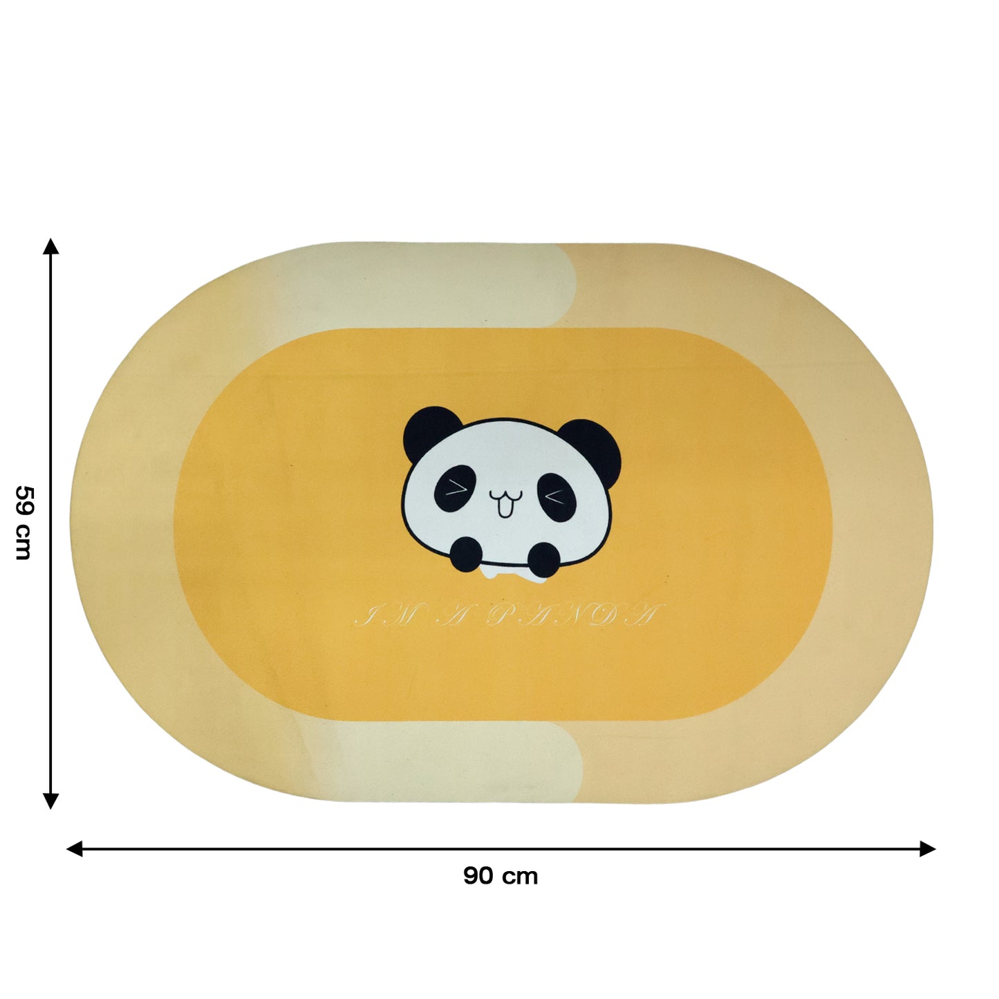 Anti-slip Cartoon Panda Printed Bathroom Floor Mat (1 Pc 90 X 59 Cm)