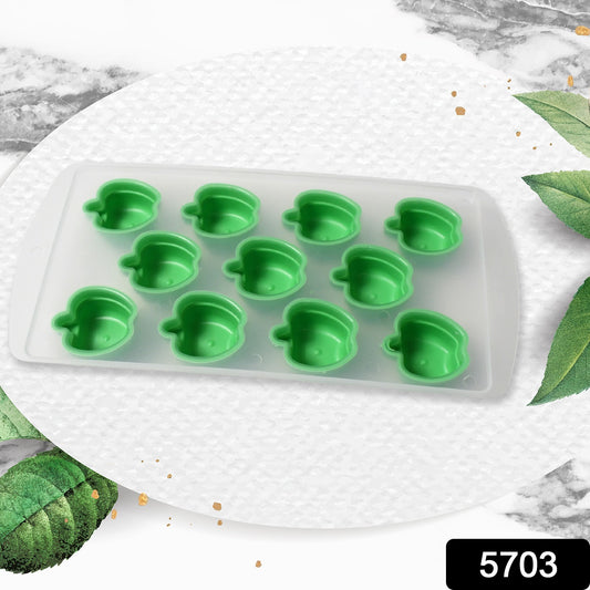 Wukusy silicone ice cube tray with colorful fruit-shaped molds for making creative, multi-shaped ice cubes.