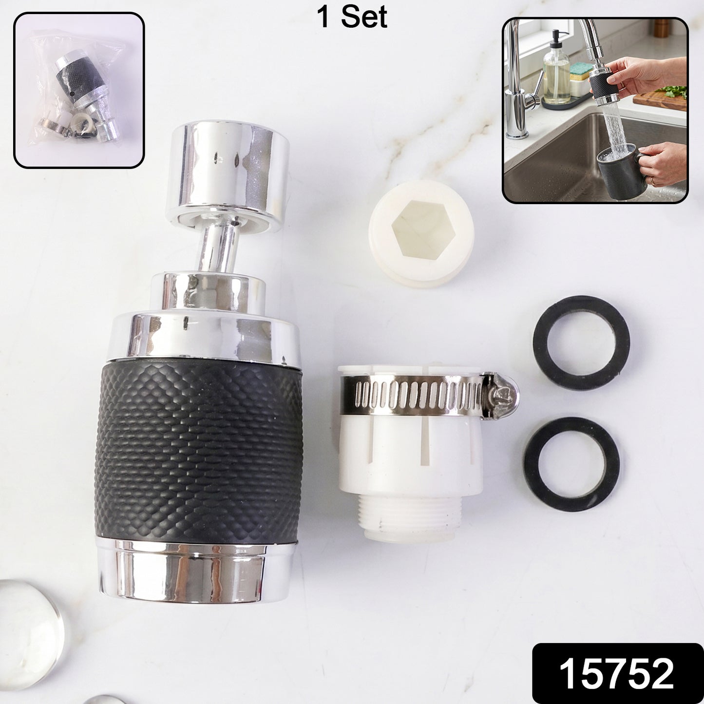 Kitchen Water Faucet Sprayer 360 Rotatable Tap Extender Nozzle For Sink (1 Pc)