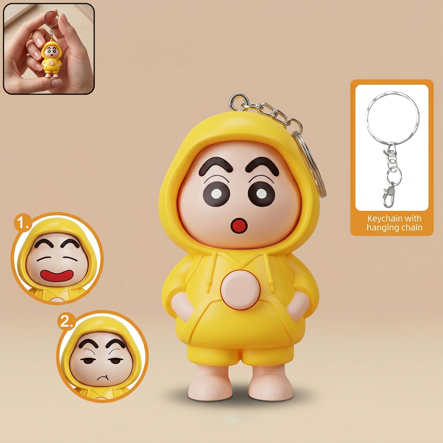 Cute Face Changing Doll Keychain Toy (1 Pc)
