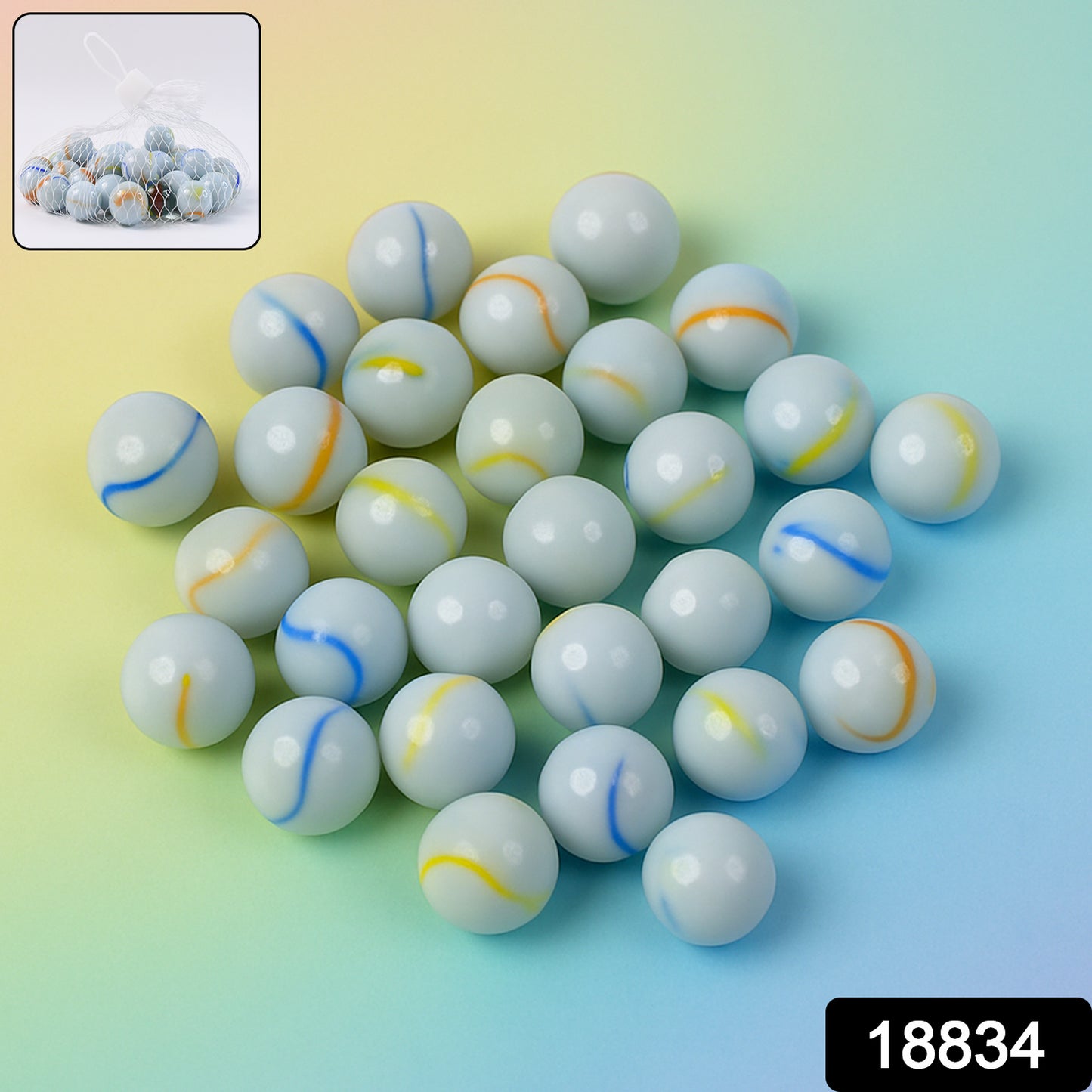 Classic Glass Marbles Pack Of Approx 30 Pc