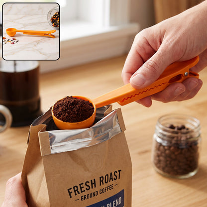Multipurpose Plastic Kitchen Clamp 2 In 1 Measuring Scoop Bag Clip (1 Pc)