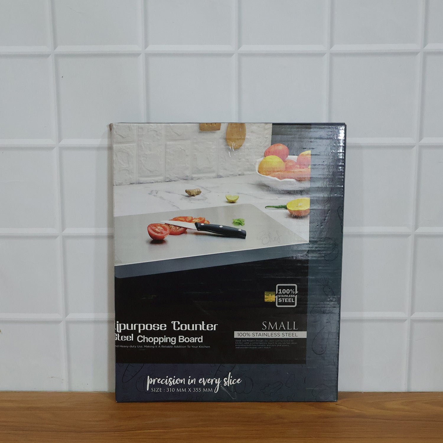 Stainless Steel Chopping Board 35.5x29 Cm 1mm Thickness 1 Pc