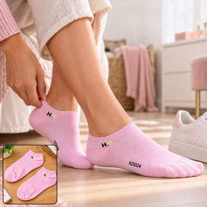 Pair of Wukusy low cut ankle socks for women, soft, stretchable, no-show sports socks shown in the image.