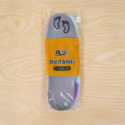 Pair of Wukusy cushioned arch support shoe insoles in size 43-44, showing soft padding and ergonomic design for comfort.