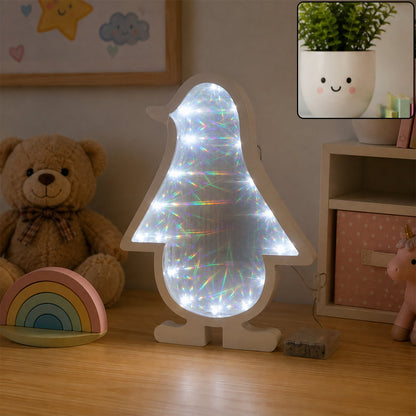 3d Led Penguin Decorative Infinity Mirror Light For Room And Wall Decor (1 Pc)