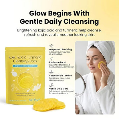 Kojic Acid Turmeric Face Cleansing Pads (Pack Of 1) (60Pcs)