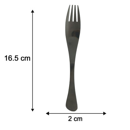 4-in-1 Portable Cutlery Set With Pouch Steel Spoon Fork And Chopsticks (1 Set)