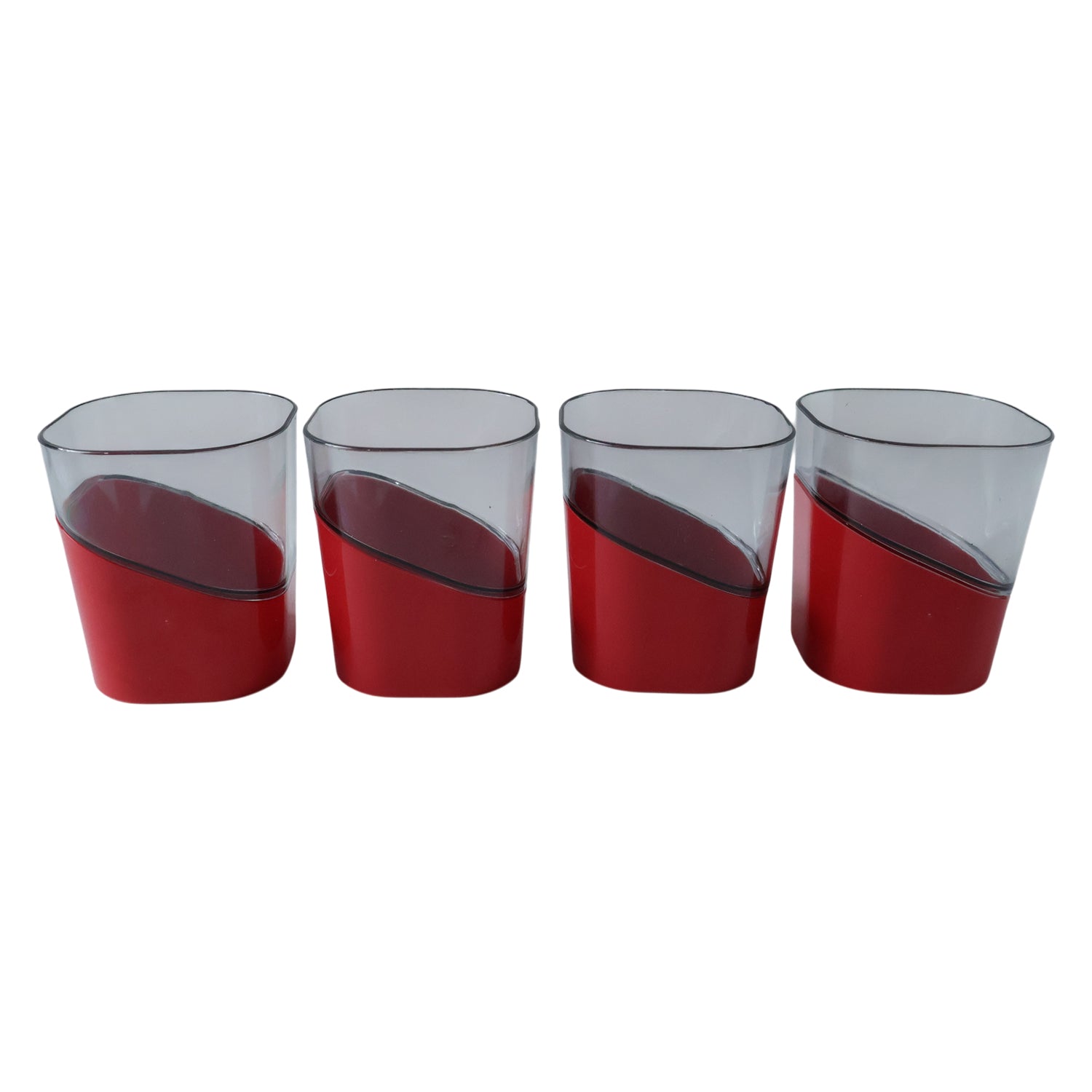 Prexo Stylish Grip Base Plastic Selo Glass (4 Pc Set 300 Ml Each)