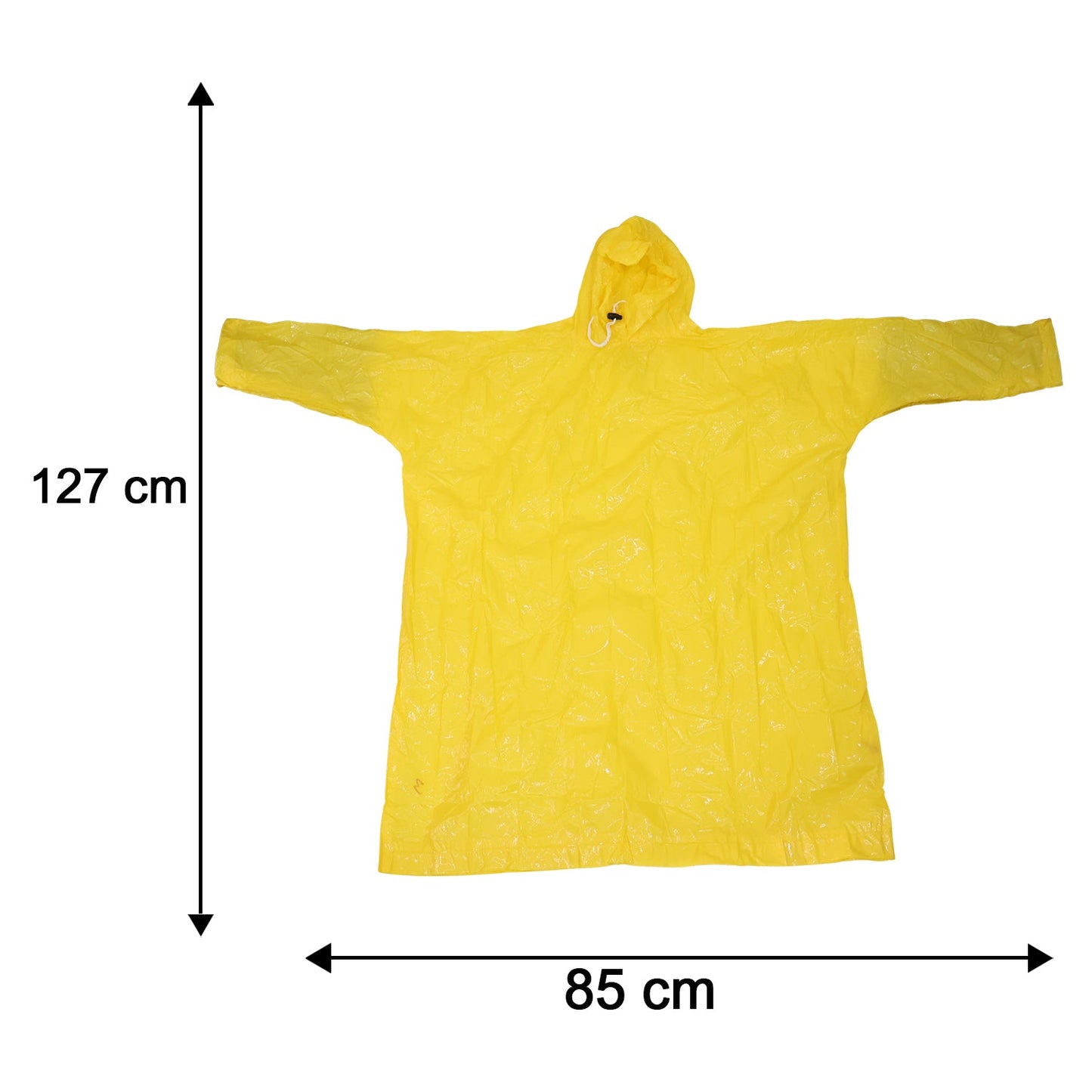 Reusable Waterproof Raincoat Hooded Long Rain Poncho Yellow (1 Pc)
