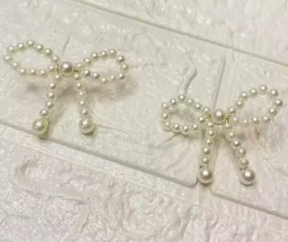Pearl Knot Bow Dangle Earrings – Fashion Jewellery