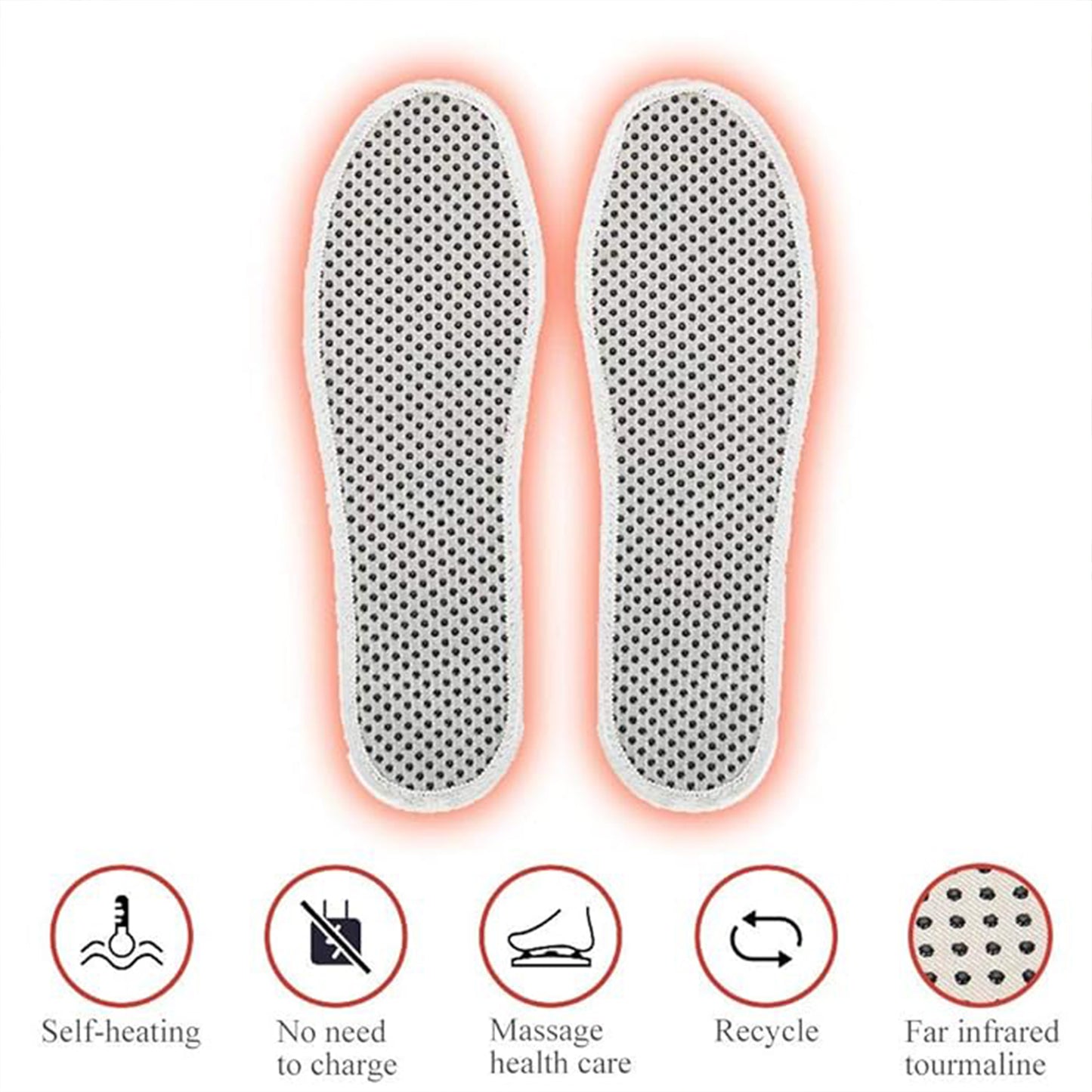 Wukusy unisex magnetic self-heating insoles for shoes, thermal insoles with tourmaline for warmth and comfort in footwear.