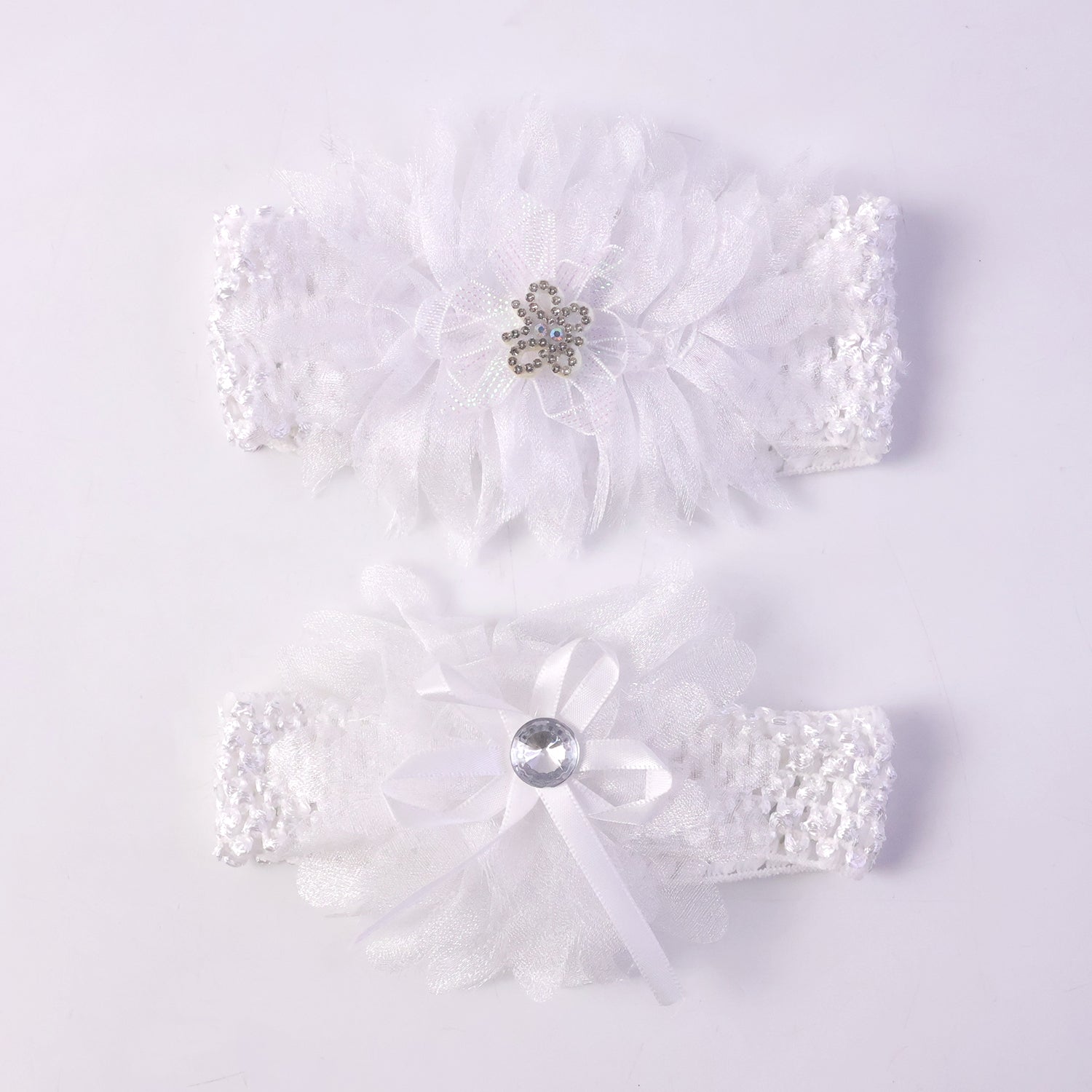 Soft Elastic Baby Hair Headband With Floral Lace Design (1 Pc Mix Design)