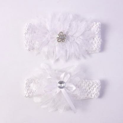 Soft Elastic Baby Hair Headband With Floral Lace Design (1 Pc Mix Design)