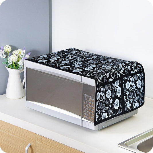 Wukusy microwave oven cover in clear material, designed to protect and keep microwave surfaces clean in home and kitchen settings.