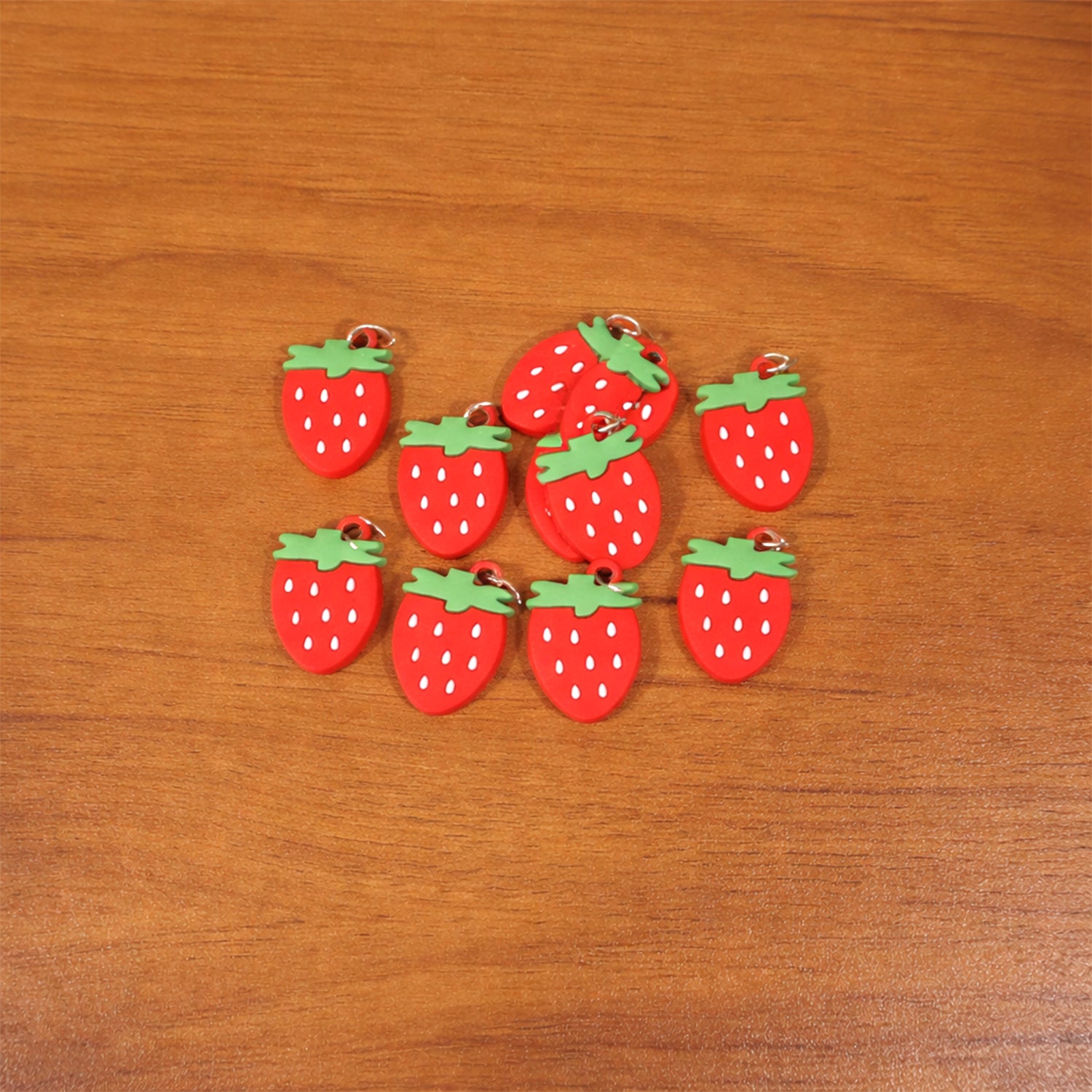 Strawberry Design Bag Charm Keychain Set (10 Pc)