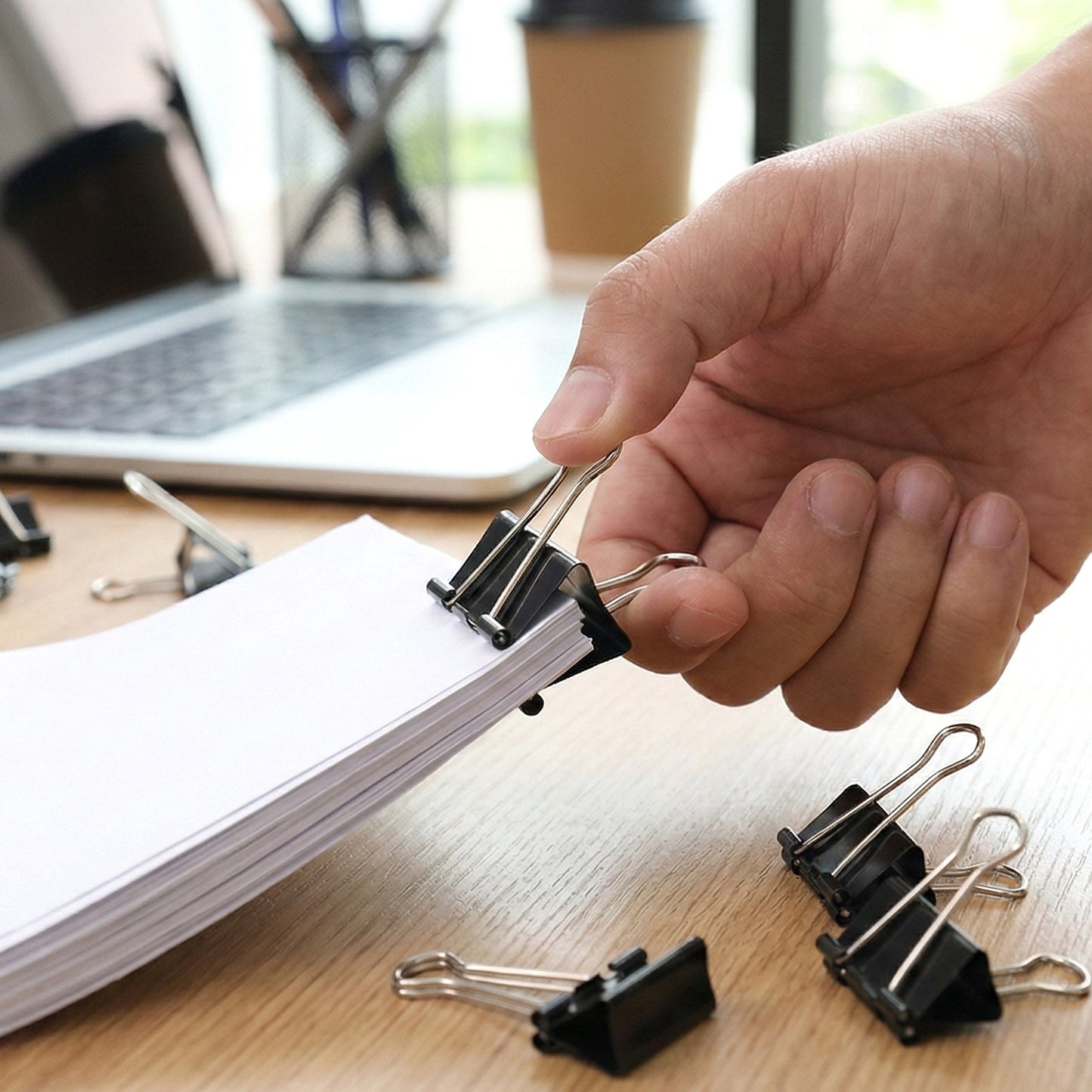 Heavy Duty Black Metal Binder Clips (25 Mm 12 Pieces Set)