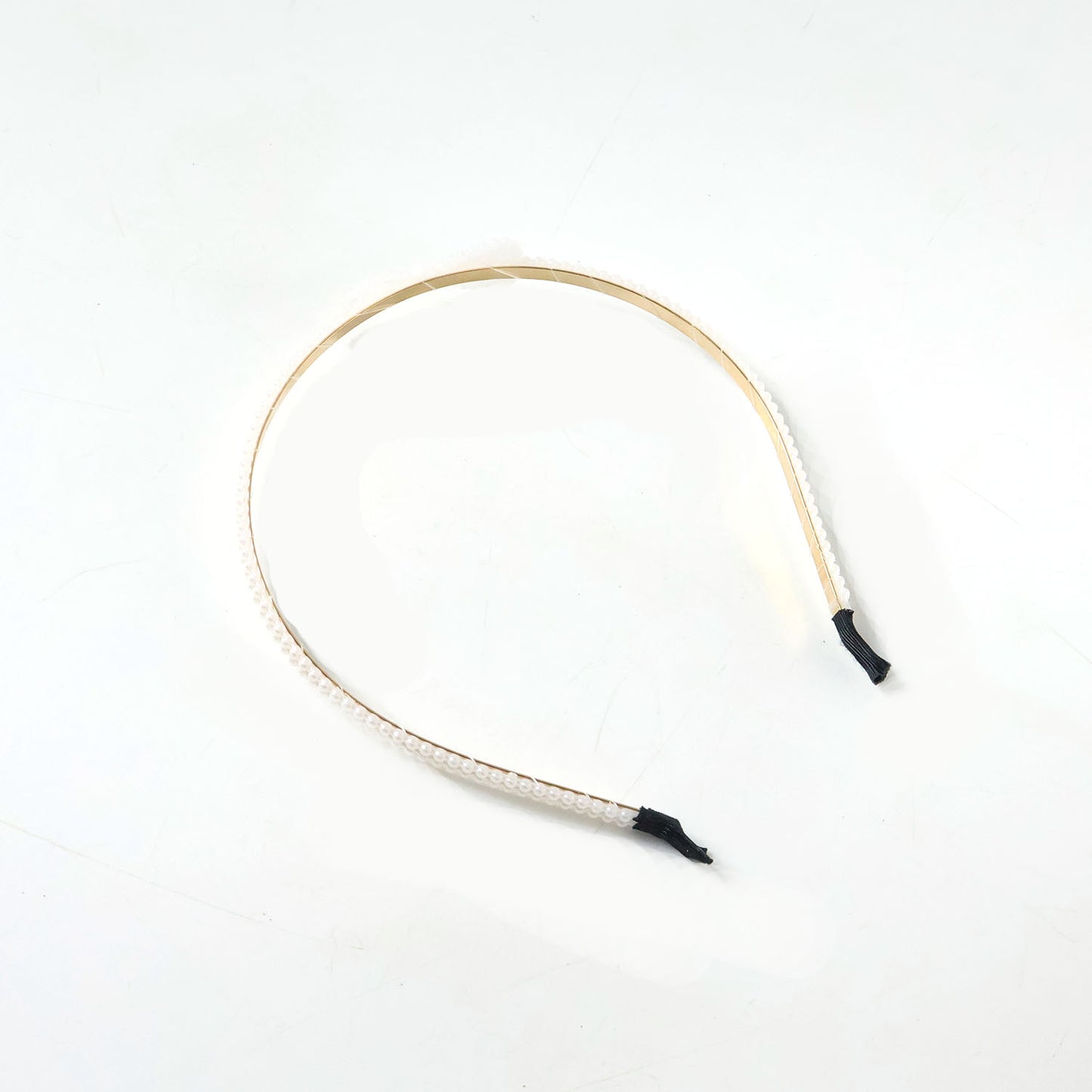 Elegant Pearl Beaded Slim Metal Hair Band (1 Pc)