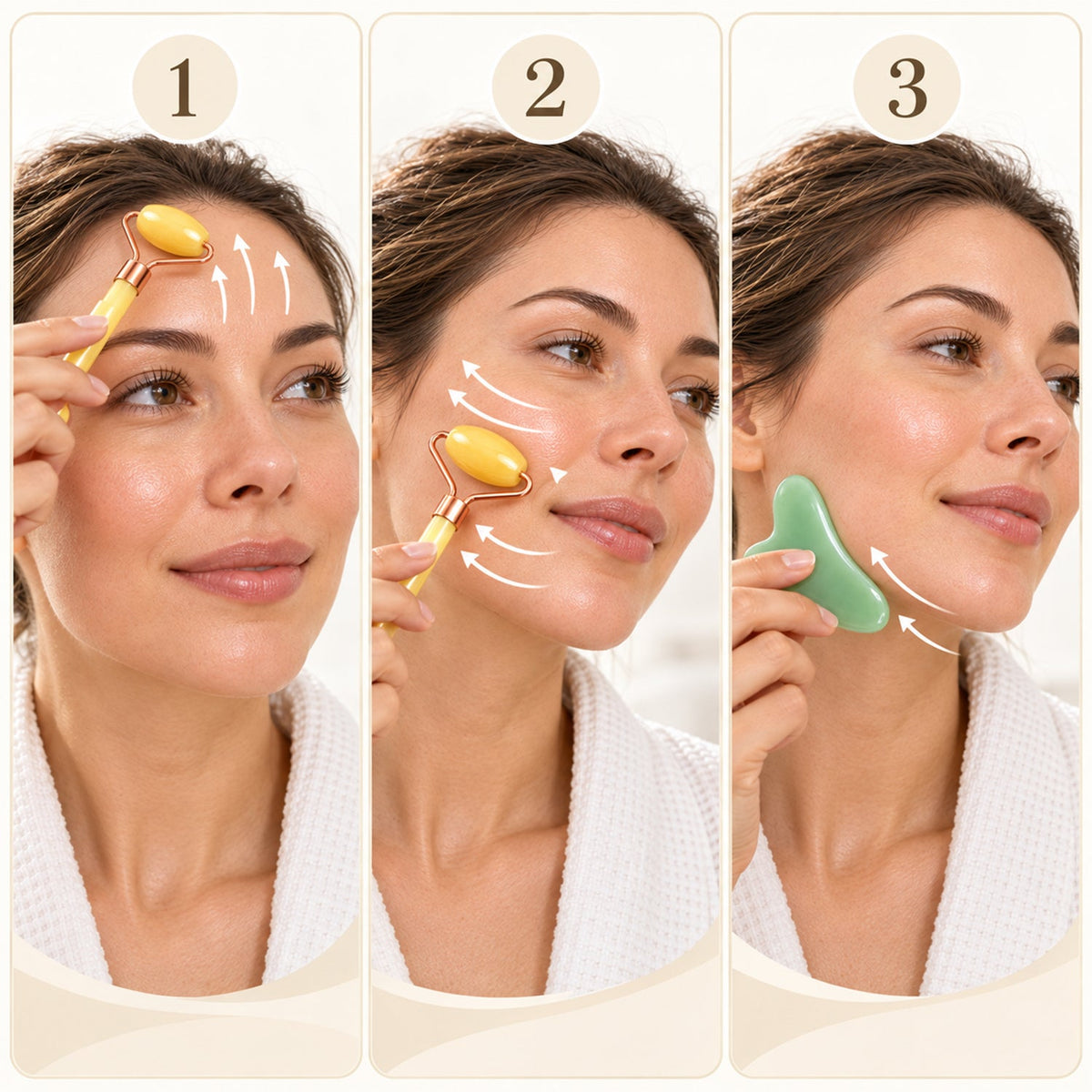 Facial Roller And Gua Sha Set With Dual Roller Heads For Daily Face Care (1 Set)
