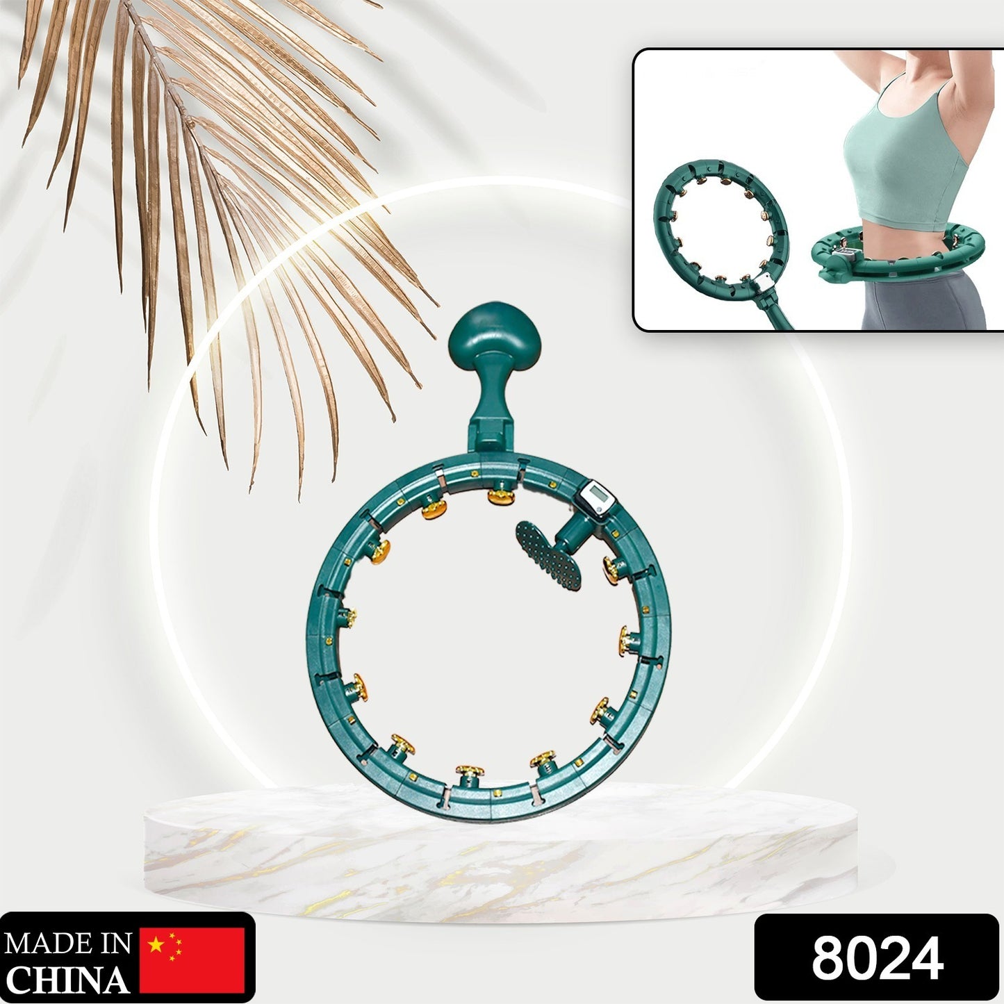 Wukusy fitness adjustable detachable hula hoop ring with smart counter for weight loss and exercise, designed for gym and home workouts.