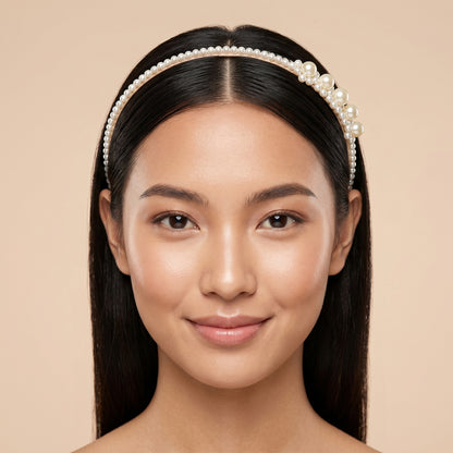 Pearl Beaded Designer Hairband For Women Stylish Headband (1 Pc)