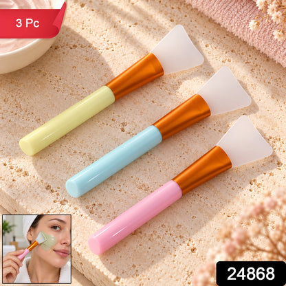 Wukusy 3-piece silicone face mask brush set for smooth, even skincare application at home or salon, featuring flexible silicone brushes.