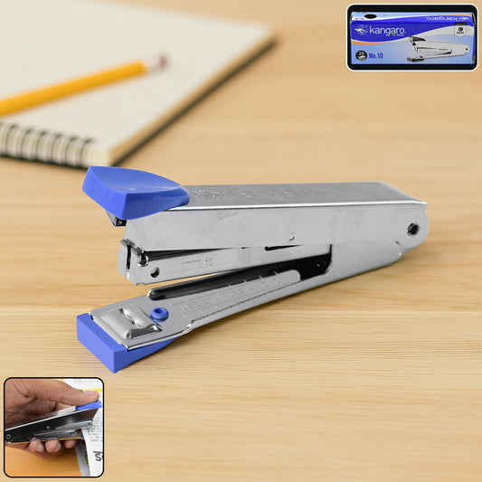 Wukusy Kangaro No.10 Compact Metal Stapler for office use, featuring a sturdy metal body and ergonomic design