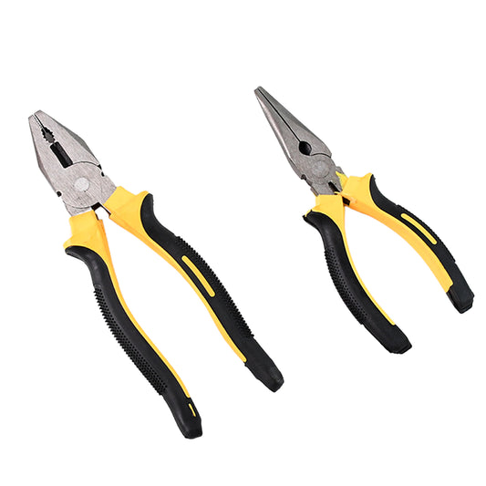Long Nose Plier And Flat Mouth Plier Combo Tools (2 Pc Set)