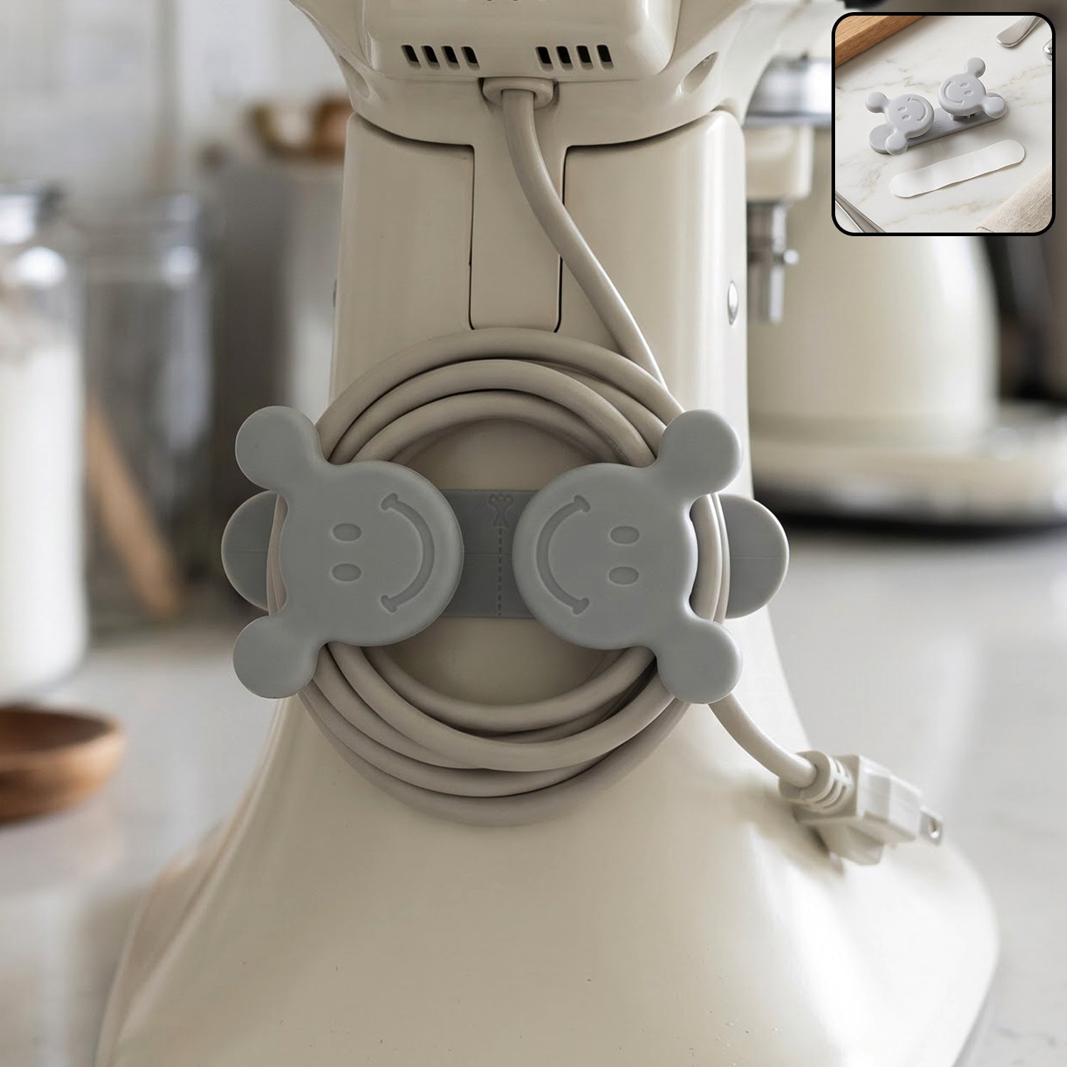 Self Adhesive Plastic Wall Hook And Cord Organizer For Kitchen Appliances (1 Pc)