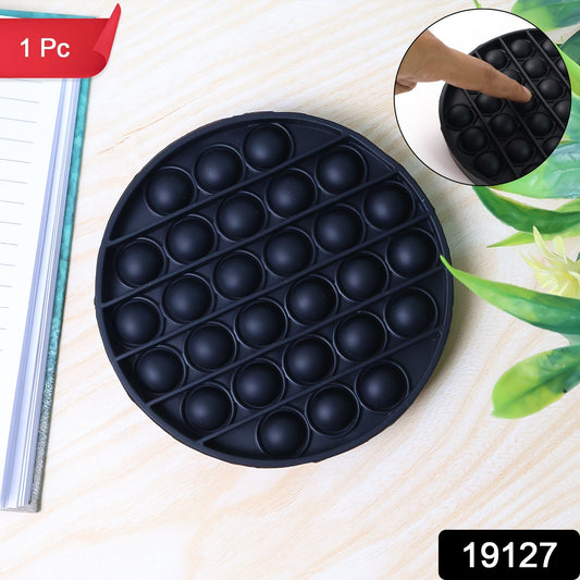Wukusy premium round silicone Pop It fidget toy with colorful bubbles, designed for stress relief and sensory play.