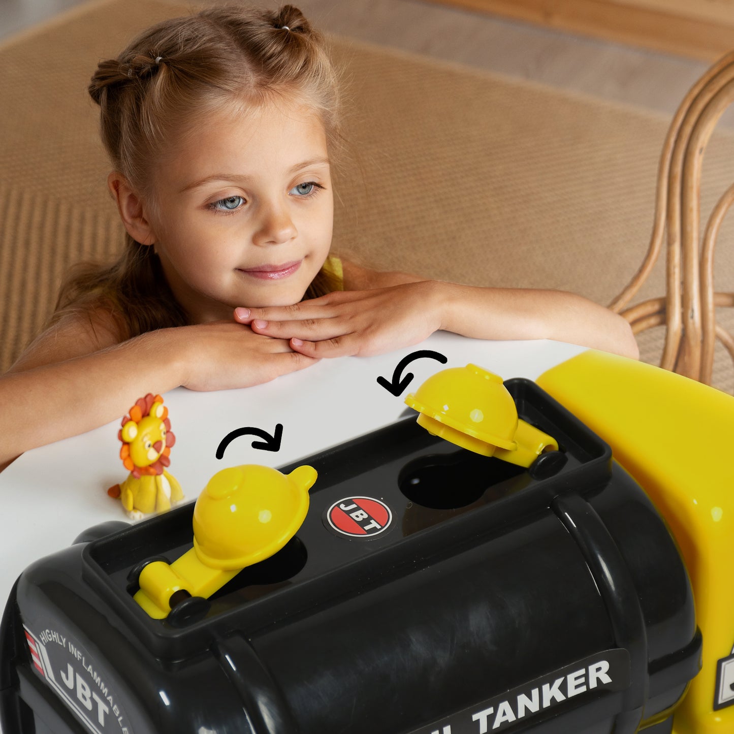 4484 Big Size Heavy Duty Unbreakable Friction Powered With Engine Sound While Running  Non Electric Toy Tempo Oil - Water Tanker Vehicle Truck For Kids Size