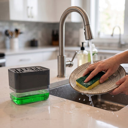 Soap Dispenser With Sponge Holder (1 Set)