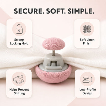 Soft Duvet Fastener Buttons Fabric Covered Bedding Locking Clips Set (30 Pc Set)