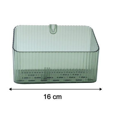 Transparent wall-mounted storage box by Wukusy for bathroom or kitchen, ideal for organizing toiletries or kitchen supplies.
