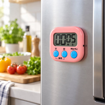 Digital Kitchen Timer With Lcd Display Magnetic Back And Foldable Stand (1 Pc)