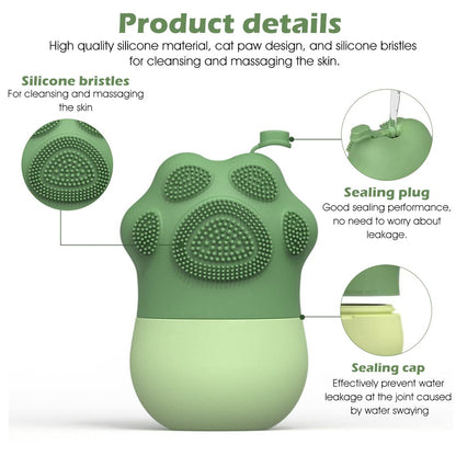 Wukusy Ice Face Roller with silicone surface, cleansing brush, and ergonomic handle for facial massage, reducing puffiness and shrinking pores
