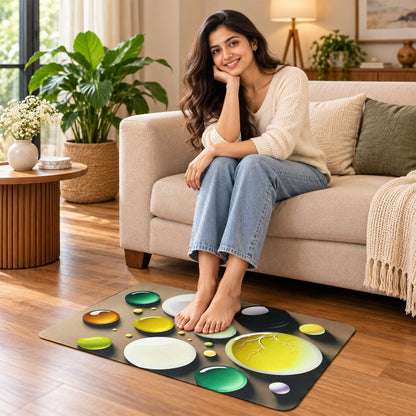 Wukusy bubble print decorative floor mat for indoor home entrance, 57 x 38 cm