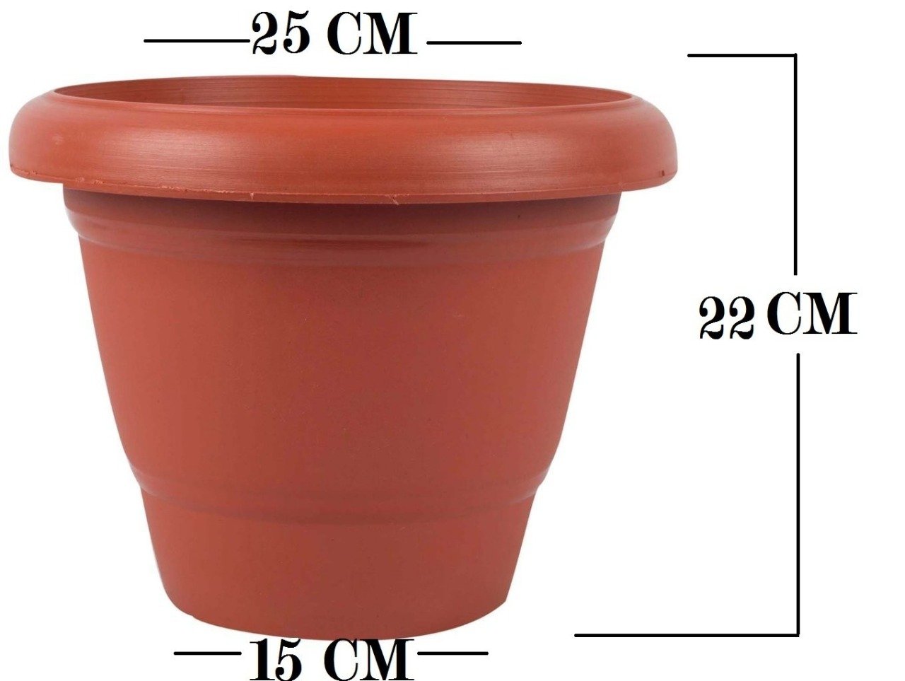 Wukusy Garden Heavy Plastic Planter Pot in brown, large size for outdoor gardening, shown in a natural setting.