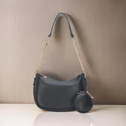 Small Classic Chain Shoulder Bag Black | Vegan Leather Women & Girl's Handbag
