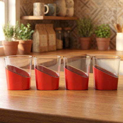 Prexo Stylish Grip Base Plastic Selo Glass (4 Pc Set 300 Ml Each)