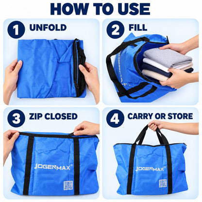 Wukusy multipurpose zipper carry bag with webbing handles, 50x63 cm, used for storage and organization.