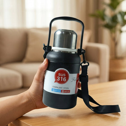 Premium Vacuum Insulated Stainless Steel Bottle Cup With Handle (900ml Approx)
