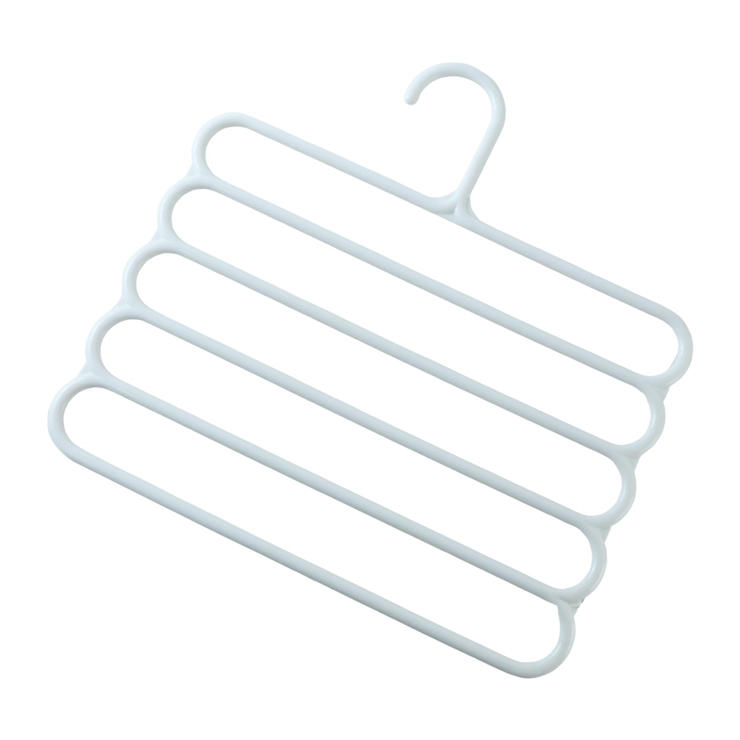 Large 5 In 1 Plastic Multipurpose Clothes Hanger For Scarves  Trousers (1 Pc)