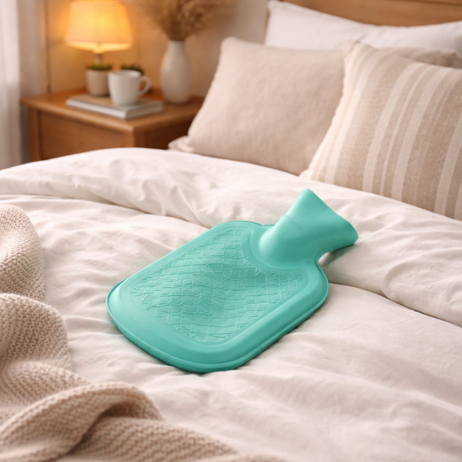 Wukusy premium reusable hot water heating bag, 18x11 cm, soft fabric cover, for soothing heat therapy and pain relief.