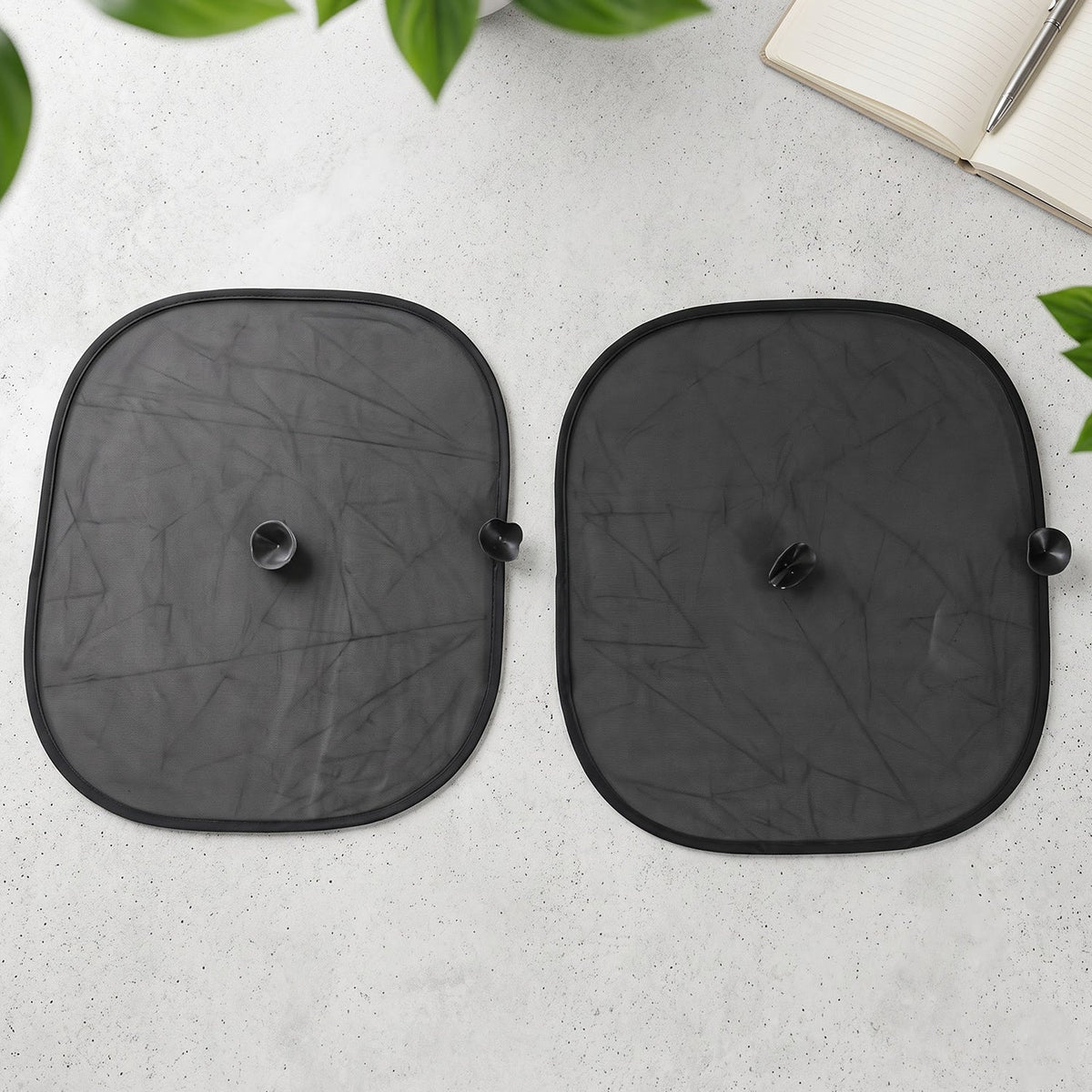 Car Side Window Sun Shades With Suction Cups For Heat And Uv Protection (2 Pc)