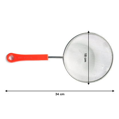 Wukusy B-grade large fine mesh kitchen strainer with sturdy handle for filtering and straining in the kitchen.