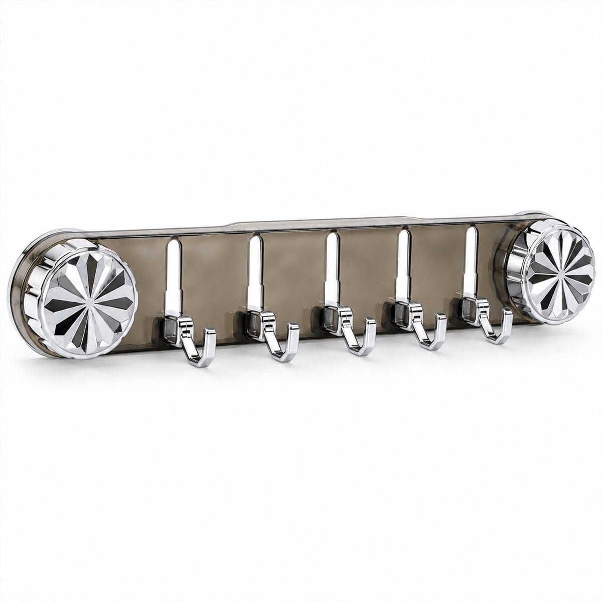 Multipurpose Wall Storage Rack With 5 Folding Hooks And Suction Locks (1 Pc)