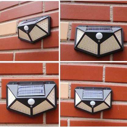 Wukusy 1255 solar garden LED security light illuminating outdoor pathways with bright, energy-efficient outdoor lighting.
